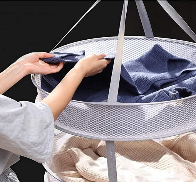 Clothes Drying Basket, Hanging Sweater Net Pocket, Thickened Anti-Deformation Cardigan Drying Rack, Double Layer Socks Drying Bag, Drawing Laundry Basket Clothes Drying Basket, Hanging Sweater Net Pocket, Thickened Anti-Deformation Cardigan Drying Rack, Double Layer Socks Drying Bag, Drawing Laundry Basket
